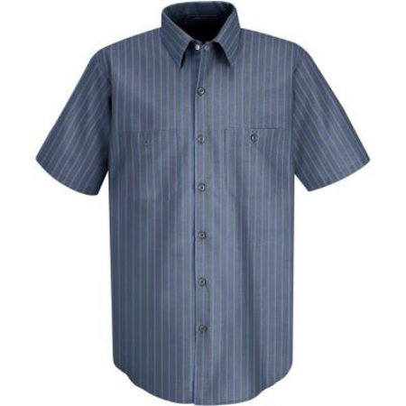 VF IMAGEWEAR Red Kap¬Æ Men's Industrial Stripe Work Shirt Short Sleeve Gray/Blue Stripe Long-L SP24 SP24EXSSLL